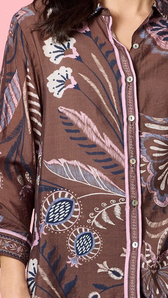 Gordon Smith Montana Print Shirt Coffee 48659