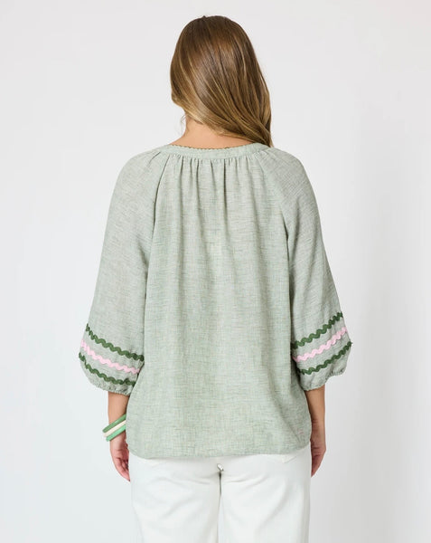 Threadz Canopy Ric Rac Olive Top 50110