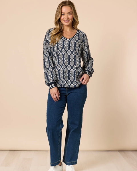 Threadz Lola Top Navy 49162