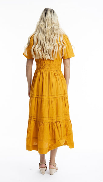 Orientique Poplin Kumquat Maxi Dress 40040