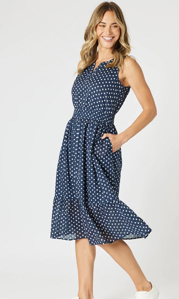 Gordon Smith Get Spotty Dress Navy/White 48261