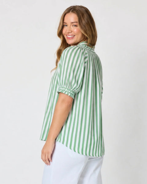 Threadz Kalahari Stripe Apple White Top 50356