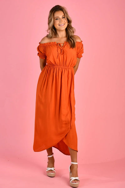 Go Girl Etty Bay Dress Burnt Orange VGLD224