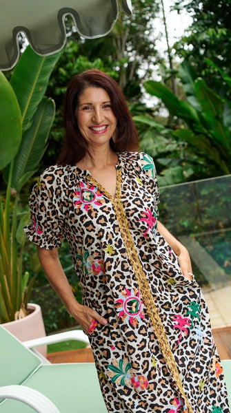 Alexander Santorini Leo Print Dress
