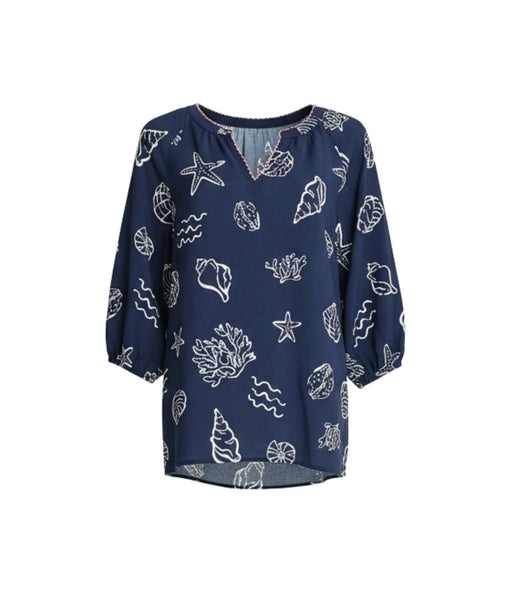 Threadz Montecito Print Navy Top 50297