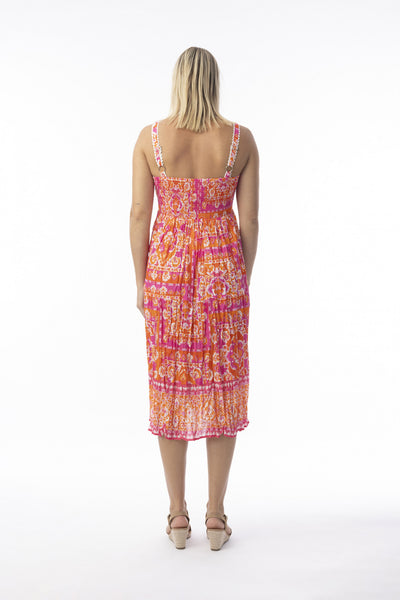 Orientique Montevideo Pink Strappy Dress 10076