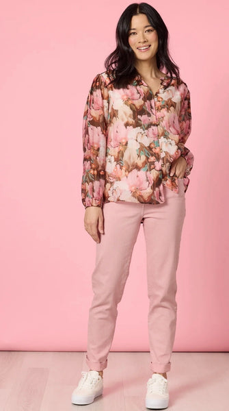 Gordon Smith Dakota Print Top Blush 49018