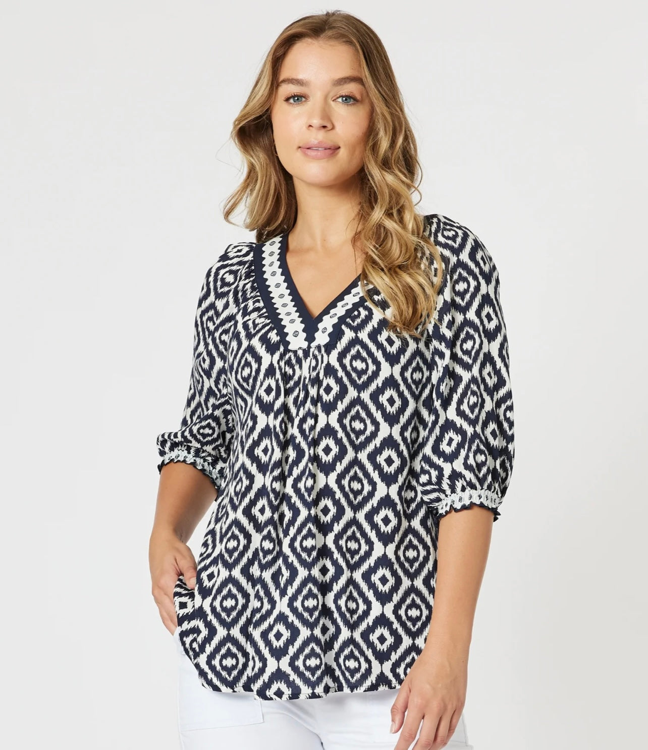 Threadz Diamonds are Forever Top Navy/White 48391