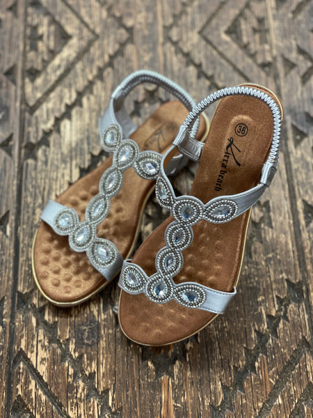 Kirra Beach Jade Silver Sandal