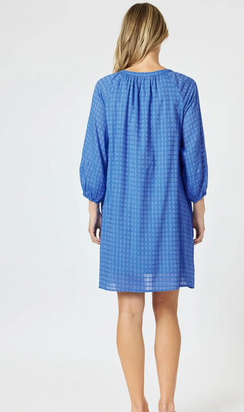 Gordon Smith Mykonos Check Dress Sardinia Blue 48278