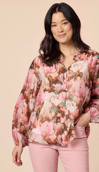 Gordon Smith Dakota Print Top Blush 49018