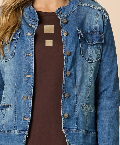 Threadz Military Denim Jacket 38706