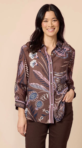 Gordon Smith Montana Print Shirt Coffee 48659