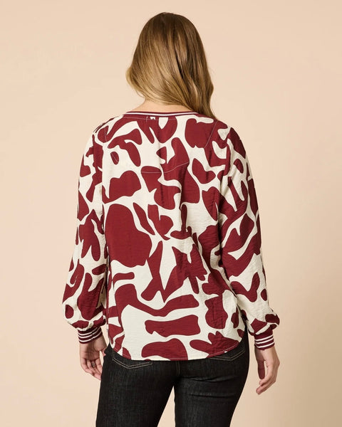 Threadz Aspen Shiraz Print Top 49167
