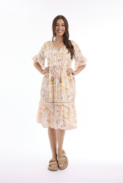 Escape Sahara Frill Hem Dress 91346