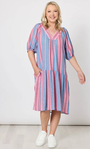 Threadz Bloom Stripe Dress 48389
