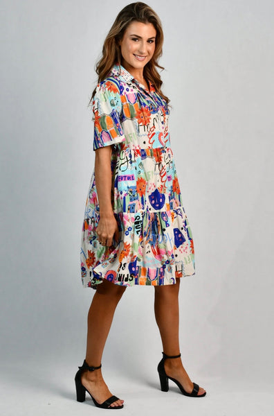 Go Girl Victoria Summer Scribble Dress VGLD170