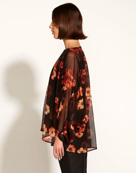 FATE+BECKER Bloom Batwing Sleeve Rose Dust Floral Blouse 17015TWFA