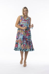 Orientique Ikebana Layered Sleeveless Dress 20137