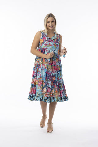Orientique Ikebana Layered Sleeveless Dress 20137