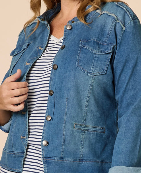 Threadz Military Denim Jacket 38706