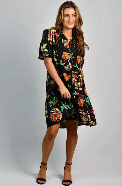 Go Girl Victoria Soleil Citrus Black Dress VGLD170