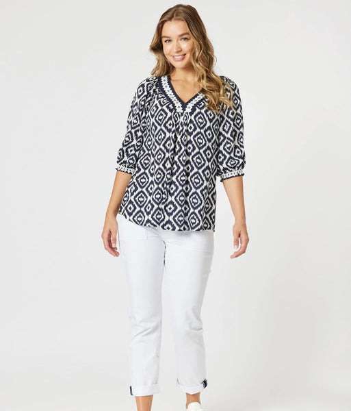 Threadz Diamonds are Forever Top Navy/White 48391