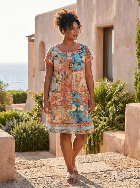 Orientique Gordes Patch Print Dress 21859