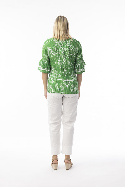 Orientique Boho Bandana Green Top 82226