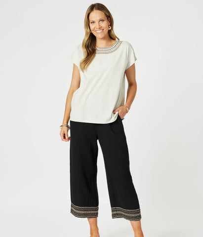 Clarity Cross Stitch Black Pant 47938