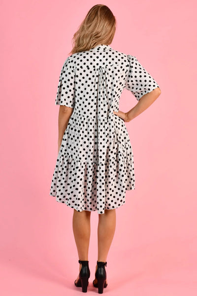 Go Girl Victoria Dress Polka Dot Black VGLD170
