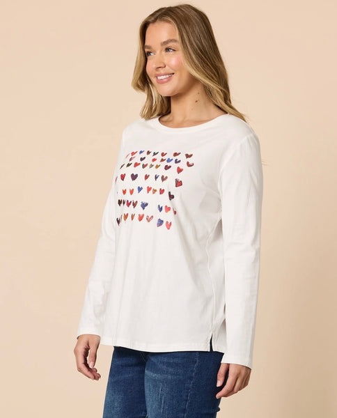 Threadz Sweetheart Long Tee Ivory 48648