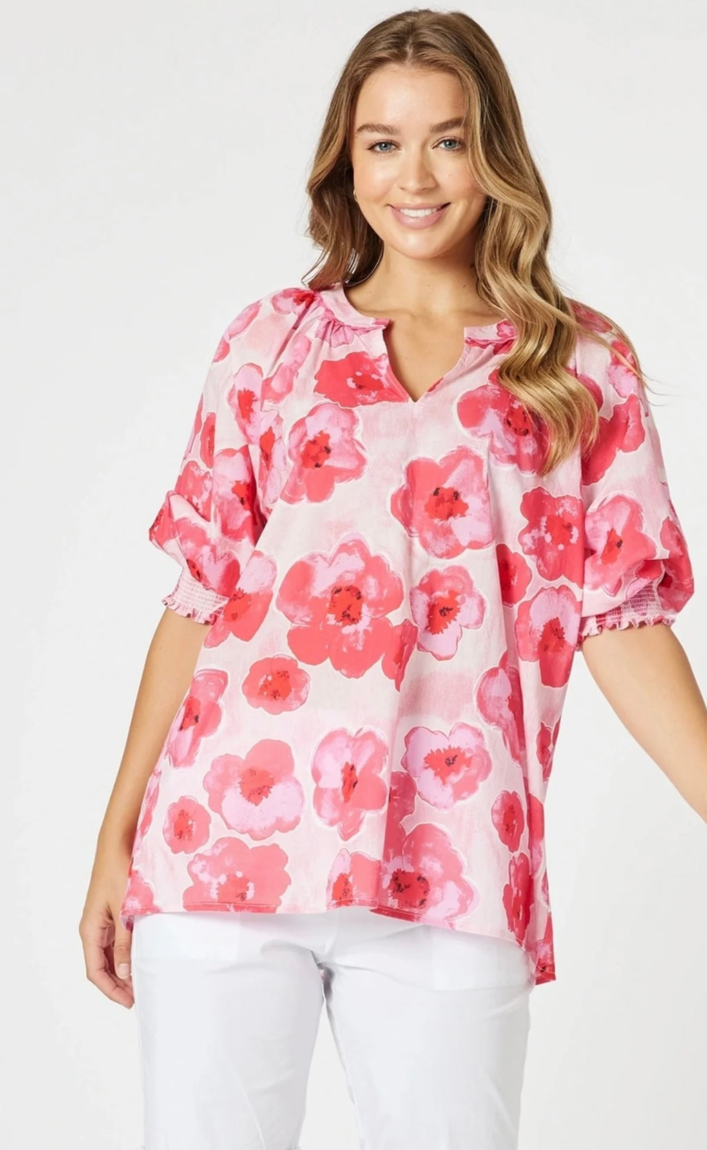 Threadz Pink Poppies Top 48375