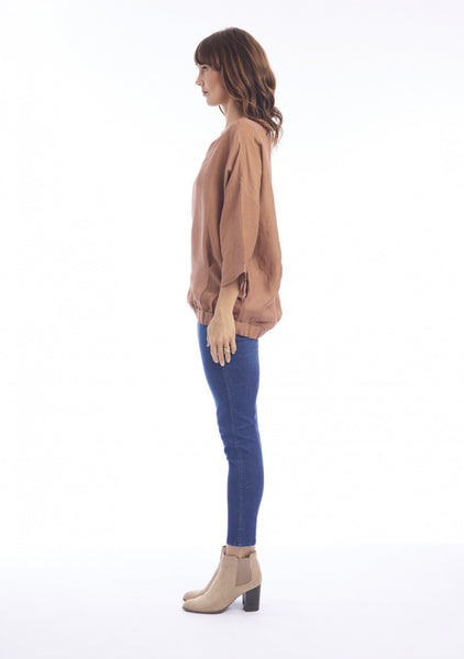 Escape Linen Pumpkin Spice Top 72573