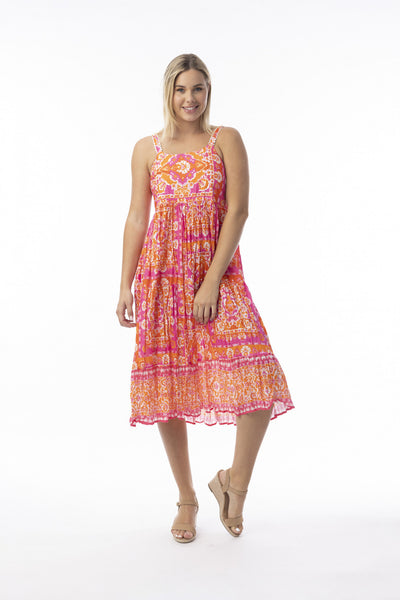 Orientique Montevideo Pink Strappy Dress 10076