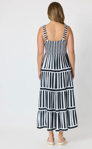 Threadz Bianca Stripe Black/White Dress 50130