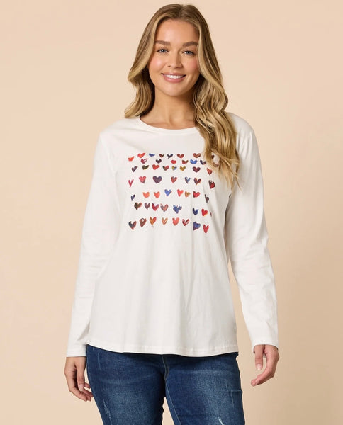 Threadz Sweetheart Long Tee Ivory 48648