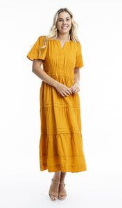 Orientique Poplin Kumquat Maxi Dress 40040