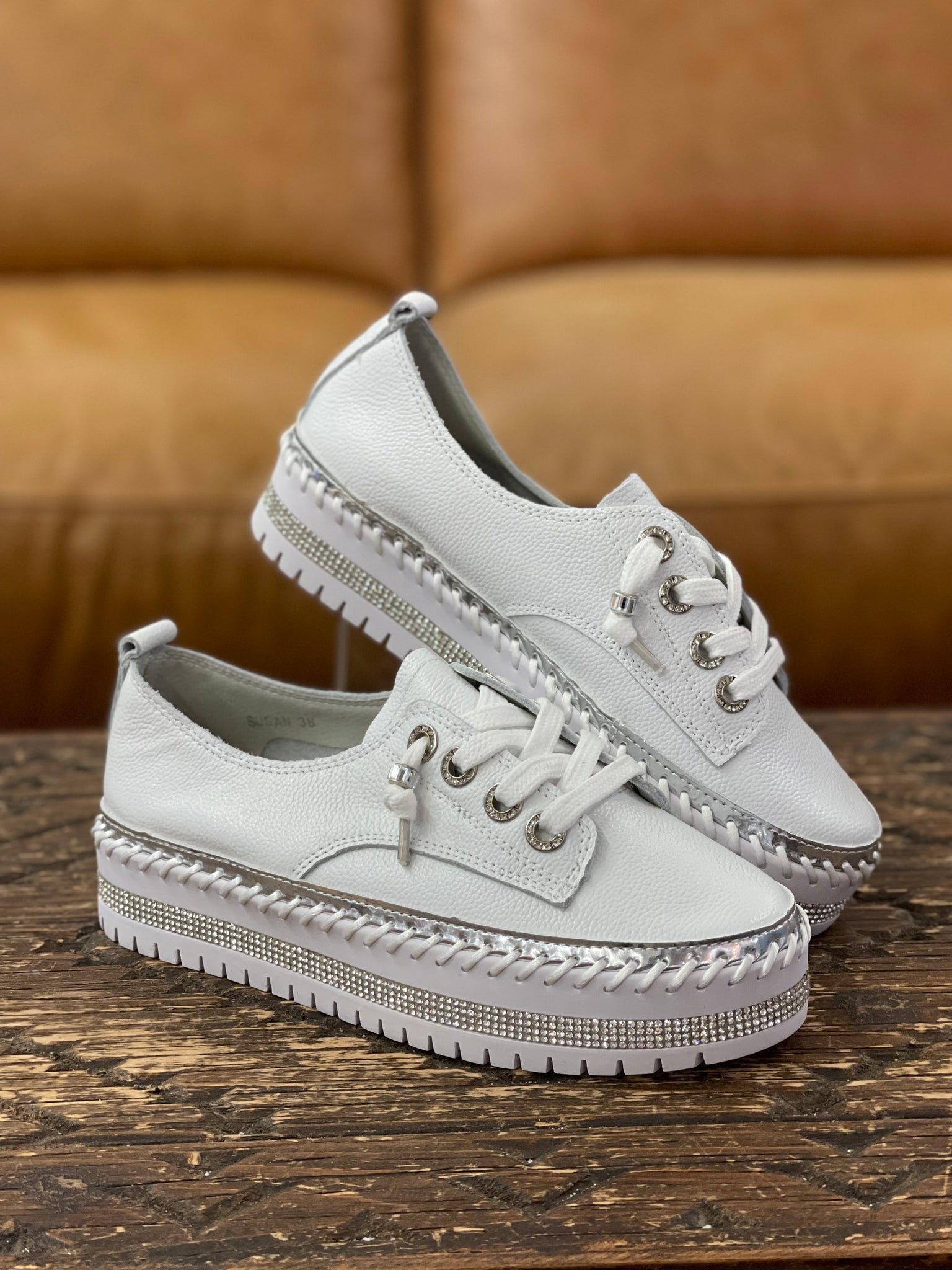 Ameise Susan White Glitter Sneaker