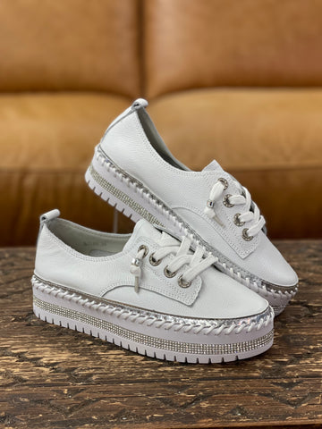Ameise Susan White Glitter Sneaker