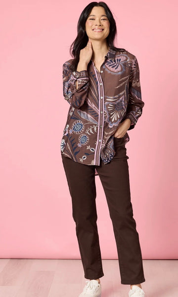 Gordon Smith Montana Print Shirt Coffee 48659