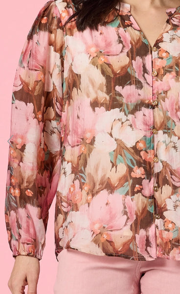 Gordon Smith Dakota Print Top Blush 49018