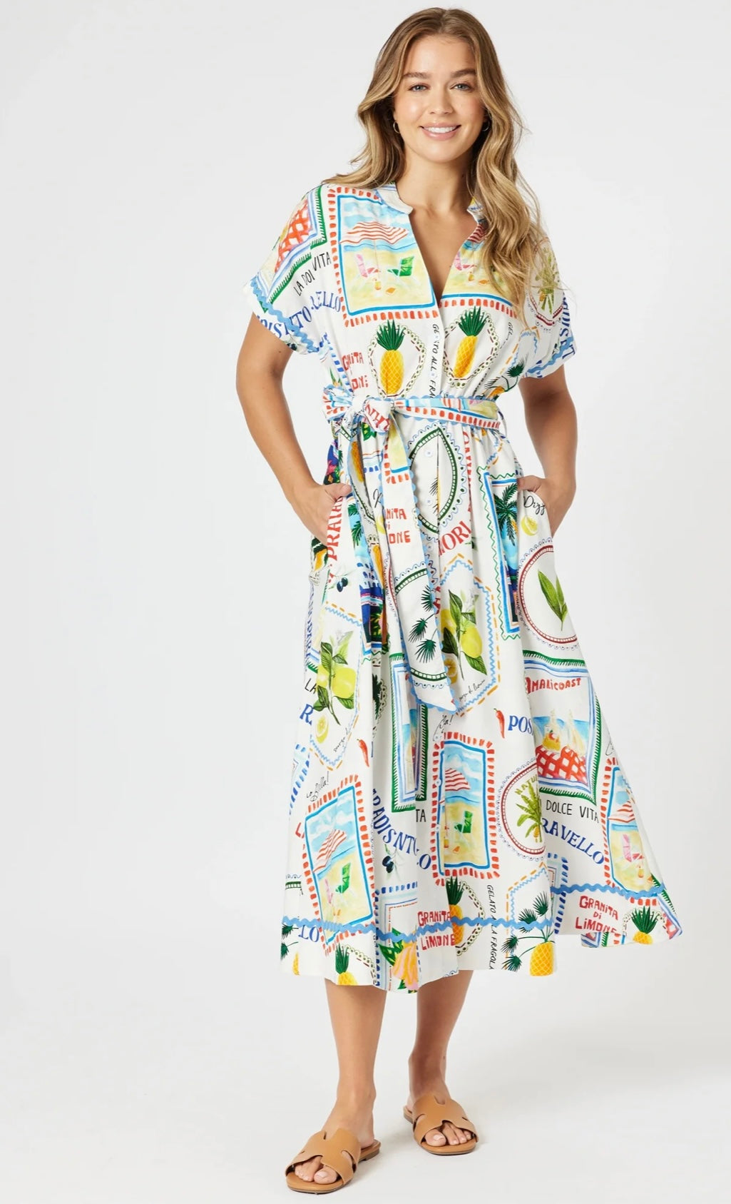 Threadz Amalfi Midi Dress Multi 48320