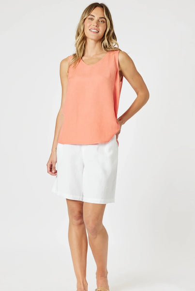 Gordon Smith Lino Button Back Cami Papaya 48122