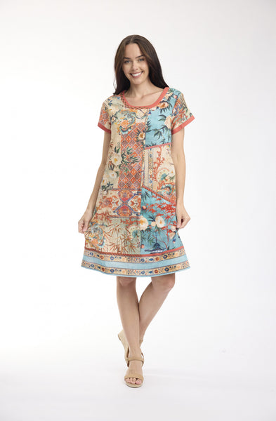 Orientique Gordes Patch Print Dress 21859
