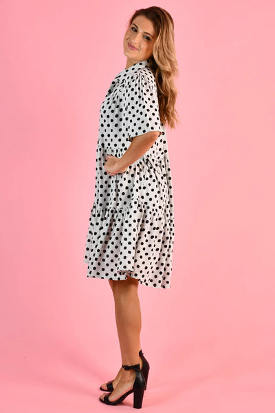 Go Girl Victoria Dress Polka Dot Black VGLD170