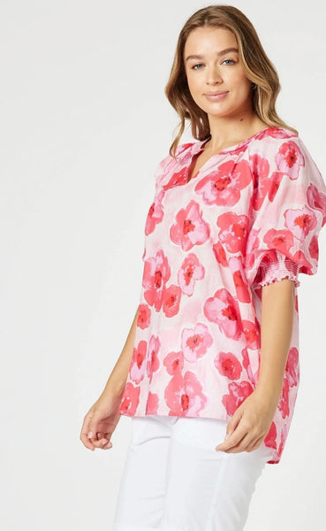 Threadz Pink Poppies Top 48375