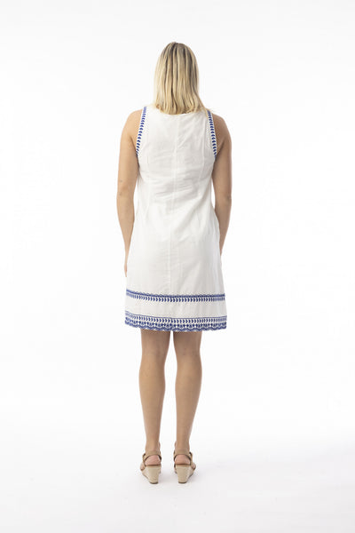 Orientique Embroidered Shift White Dress 30221