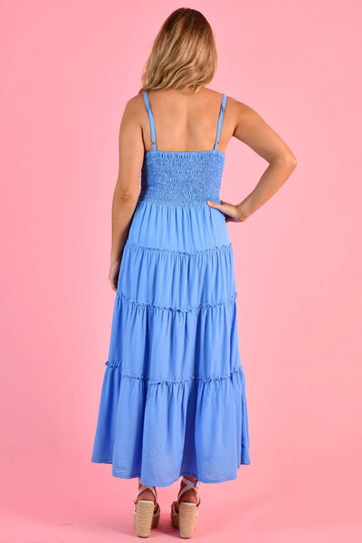 Go Girl Traveller Maxi Dress Baby Blue VGLD267