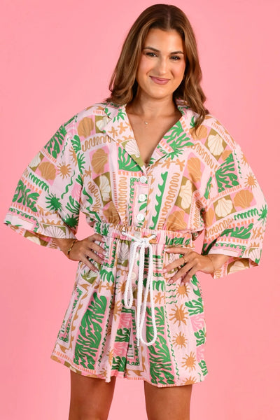 Go Girl Goldy Playsuit Palm Springs Pink VGLJ344